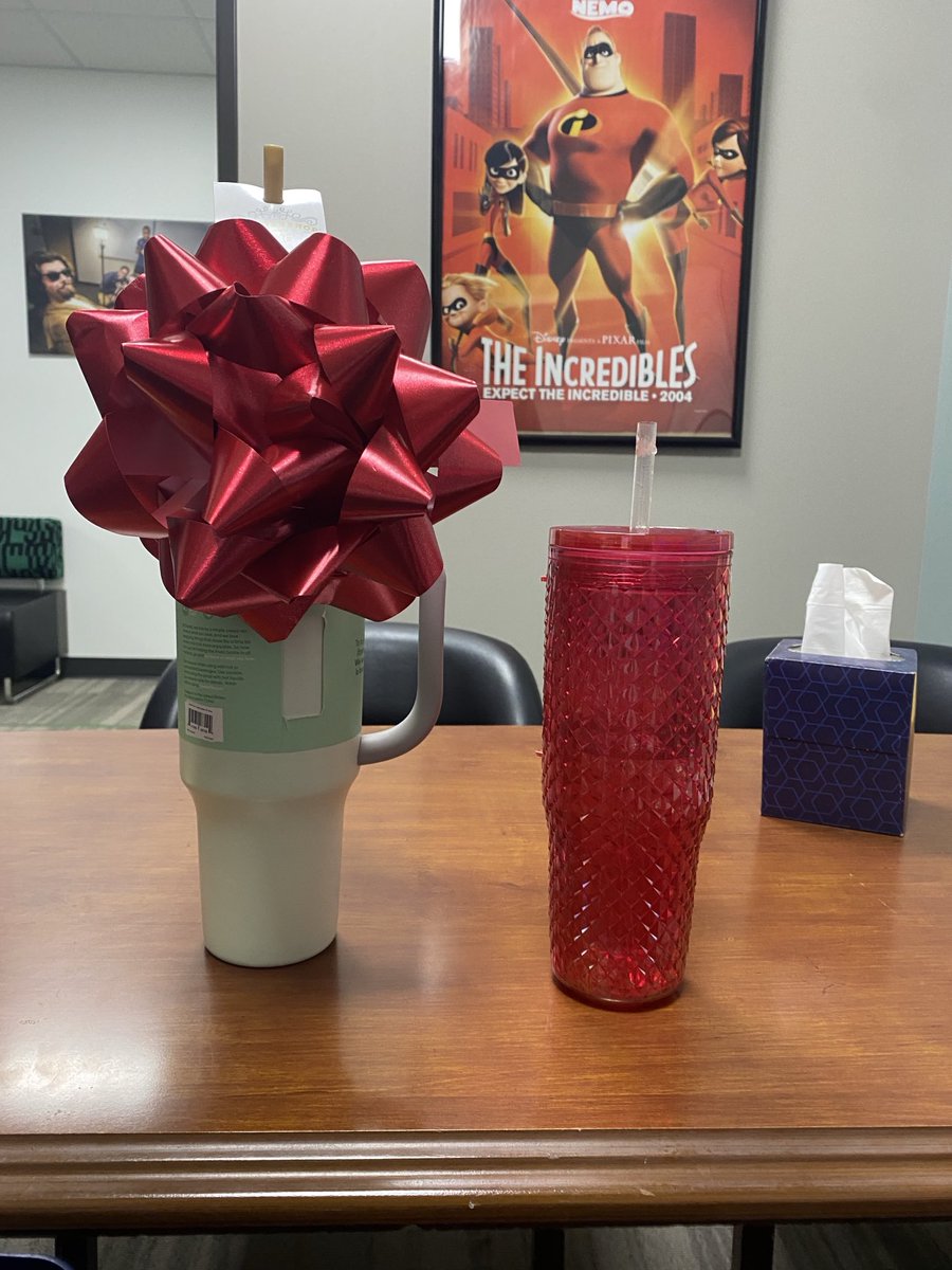 One of my graduating seniors took pity on my pathetic little red Walmart cup and gifted me a grown up cup for Christmas. ❤️