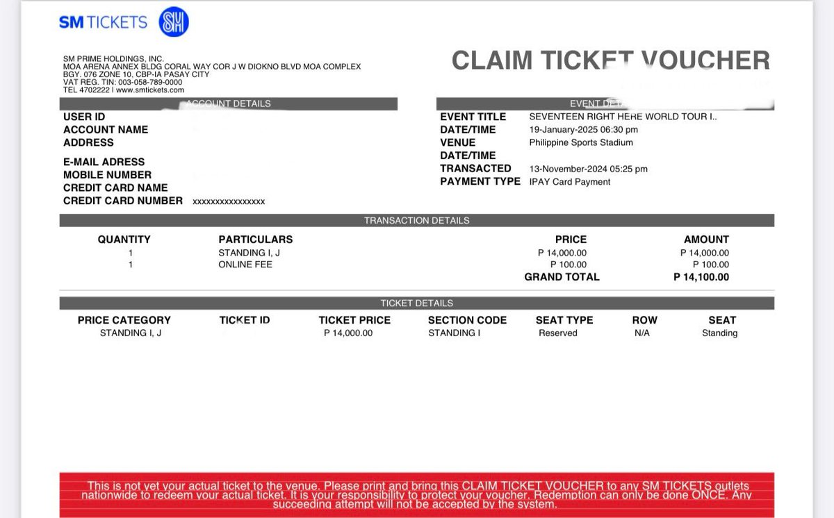 minwoncheoll's tweet photo. Interest check!
SEVENTEEN RIGHT HERE WORLD TOUR [BULACAN]

JAN 19, 2025 - DAY 2
STANDING I
14,100 Original price + online fee
secured during carat mem pre-sale
timestamp 05:26PM

~meet up on Sun, Dec. 15 (SMNE | SM MEGA | SM STA. MESA) 
~kaliwaan
~will claim together 
WTS LFB PH https://t.co/YRr5WoA1o2