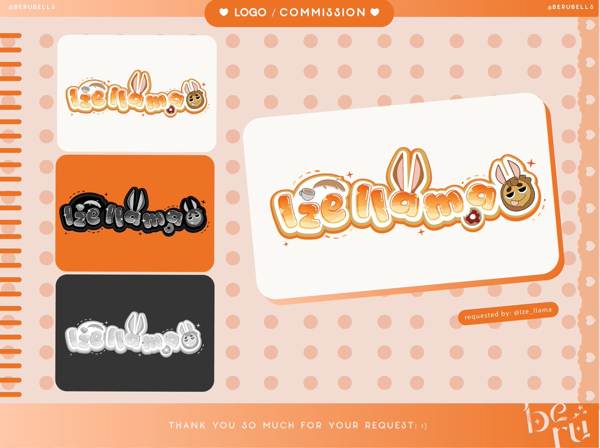 berubells's tweet photo. #commission I made this cute llama thematic logo for @/lze_llama99
Tysm for choose me and my services! ๐ฉท
#vtuberlogo #logo #vtuber #digital #logodesign #logoraffle #vtuberassets https://t.co/9SvIOlx8Xr