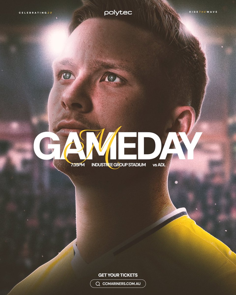 CCMariners's tweet photo. Friday night football under lights 🌅

🆚 @adelaideunited
🏆 @aleaguemen
📅 Friday, December 13th
⏰ 7:35pm AEDT
🏟️ Industree Group Stadium
🎟 https://t.co/86XZj62FWN
📺 Paramount+ 
📻 Coast FM 963

#CCMFC #CCMvADL #RideTheWave🌊 https://t.co/FzTGJWECaA