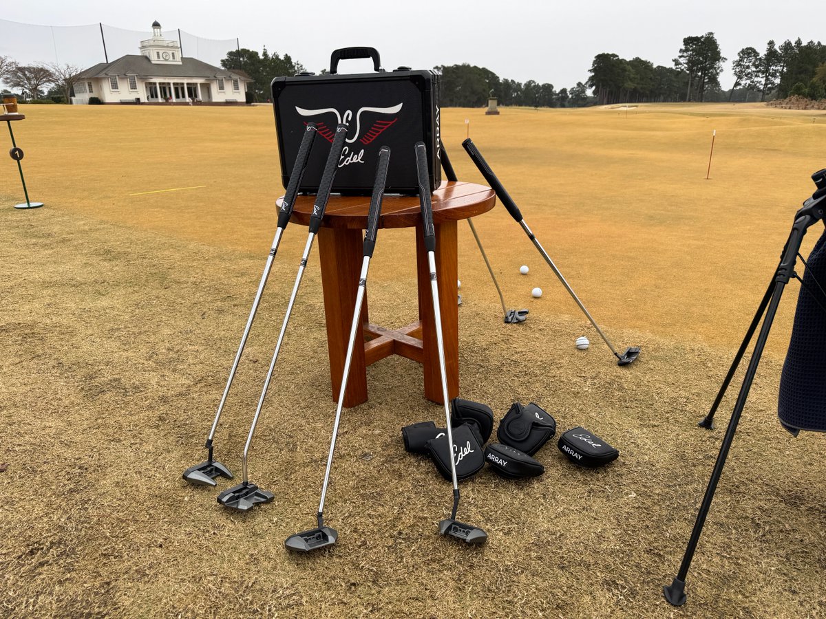 EDELgolf's tweet photo. Edel Golf out supporting a private event at Pinehurst!  Custom fittings of our Array putters.  Getting all players dialed in!!  #golf #array #putting #oneshot #Pinehurst   https://t.co/TscFJFt6c1 https://t.co/jkN1yc616p