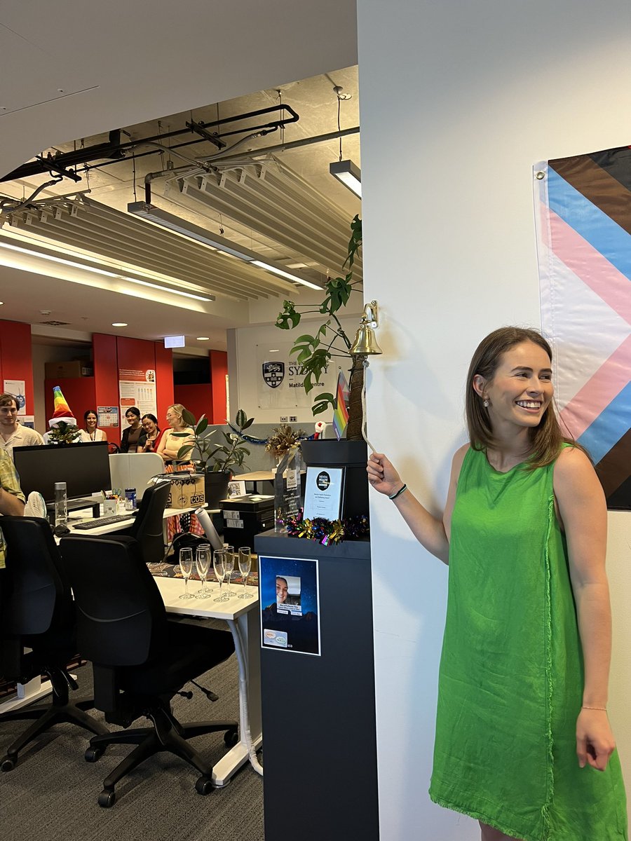 Ding ding ding 🔔 Huge congrats to (almost) Dr <a href="/LyraEgan/">Lyra Egan</a> for submitting her PhD! Feels like only yesterday that we first started at <a href="/TheMatilda_USyd/">The Matilda Centre</a>. You’ve worked incredibly hard and achieved so much in the last few years. Can’t wait to see what you do next 🥳