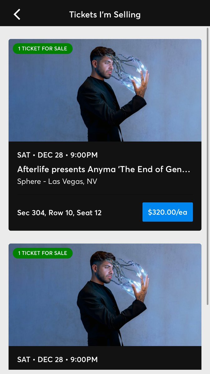 TehJamiel's tweet photo. Selling two tickets for Anyma at the sphere for only $320. Go to ticket master now to buy! #Ticketmaster #anyma #thesphere #LasVegas  #lasvegaslocals https://t.co/QVXpCoENQT