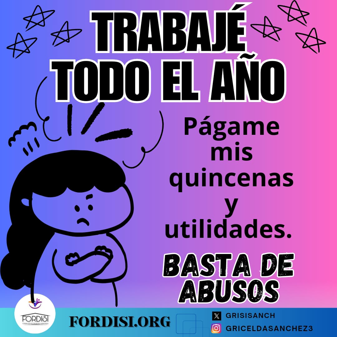 📢 Unámonos para exigir el pago inmediato de las quincenas, el bono de guerra y los aguinaldos. 

Hoy a partir de las 7 PM, únete a nuestra campaña de apoyo al sector educación. 

Tu voz cuenta, ¡no te quedes callado!

📅 Usa las etiquetas:

#HectorRPagaYa #PaguenSalariosCaidos