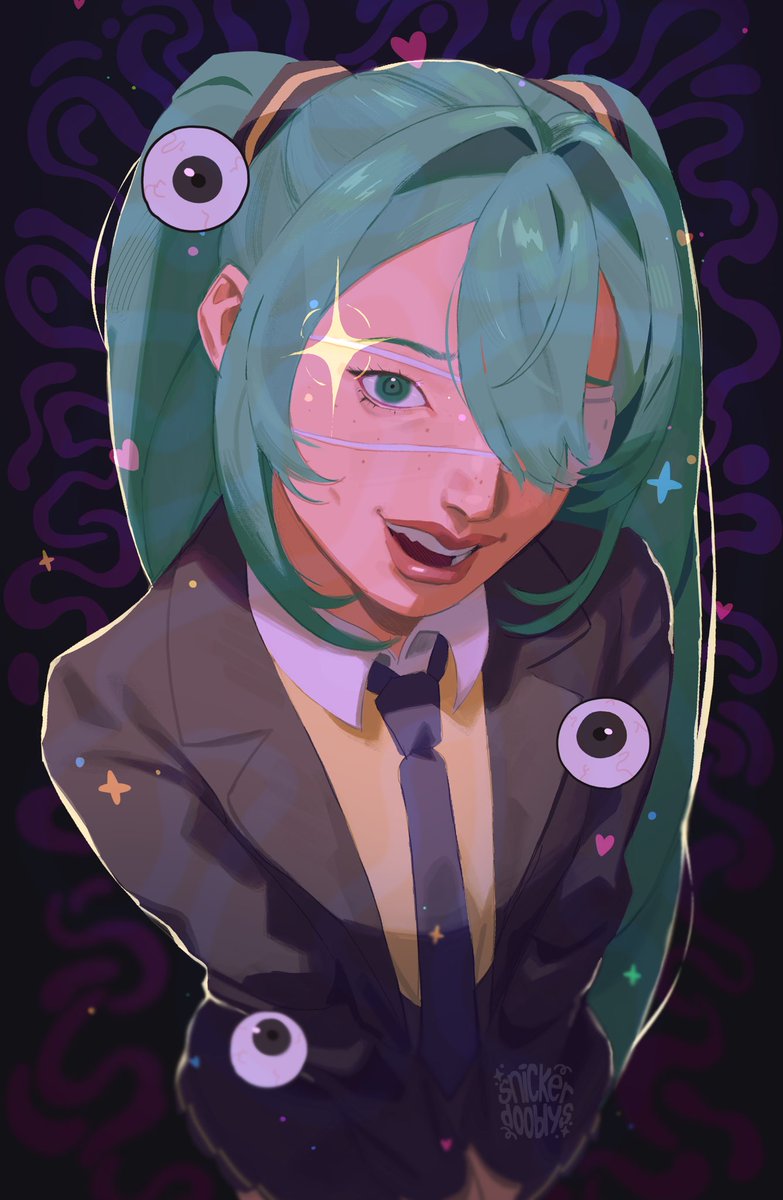 初音ミク 「open the door!!!!! let her in!!!!!! 」|nami enjoyer | slots filledのイラスト