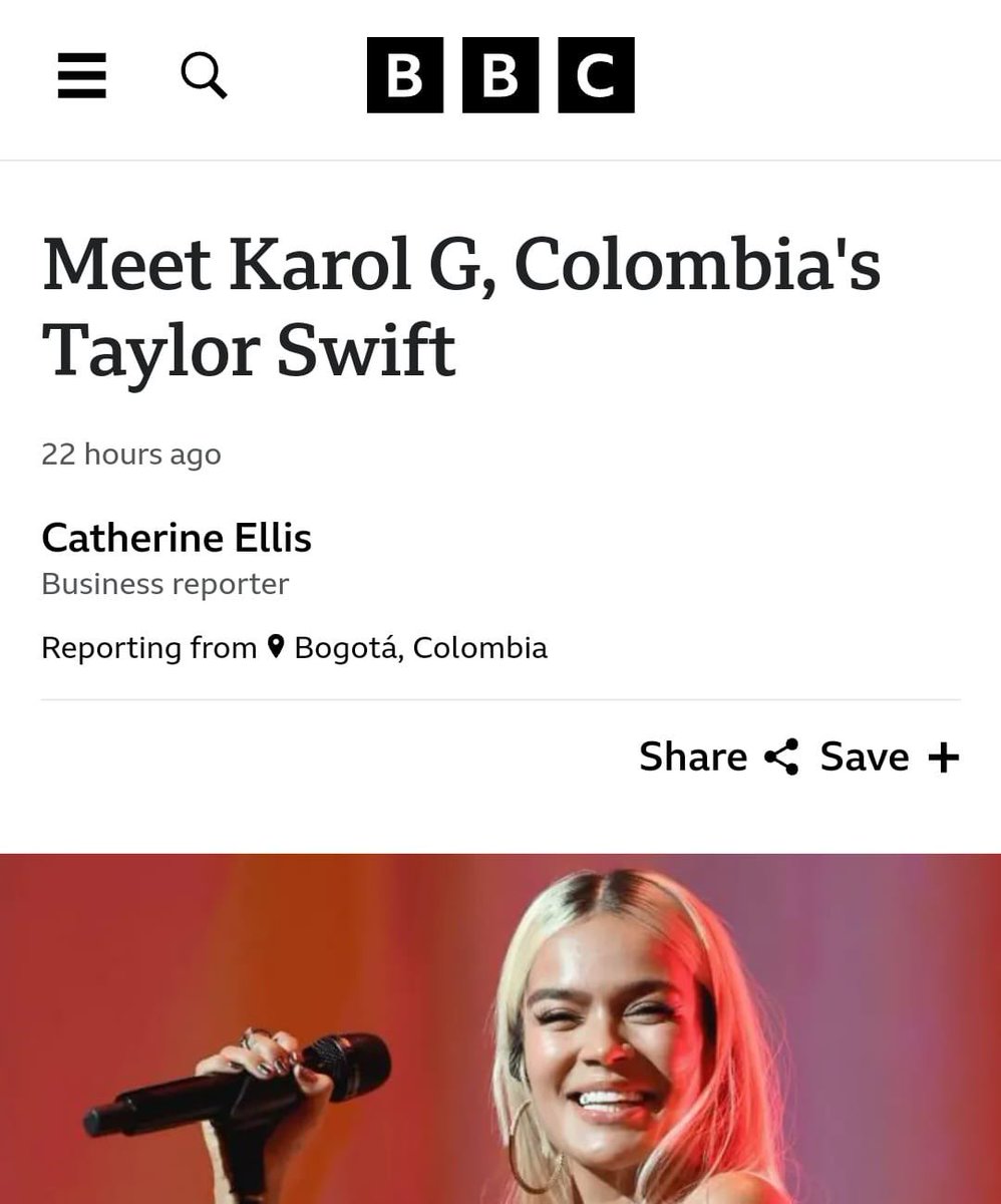 poponze's tweet photo. RAINHAS! BBC chama Karol G de “Taylor Swift da Colômbia” em novo artigo, reconhecendo o impacto da cantora colombiana. https://t.co/AHq2J3ncpZ