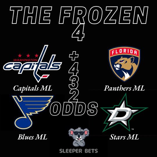 Sleeper_Bets's tweet photo. The Frozen 4 🥶

If This Cashes I’ll Give One Person That Likes and Repost This Post 50$!!
(Must Be Following To Win)

Full Slate Of Player Props Has Been Posted In The Discord Come Join For Free Don’t Miss Tonight’s Slate ⬇️
https://t.co/ajy0hLNBX1 https://t.co/AZKEaROrDW