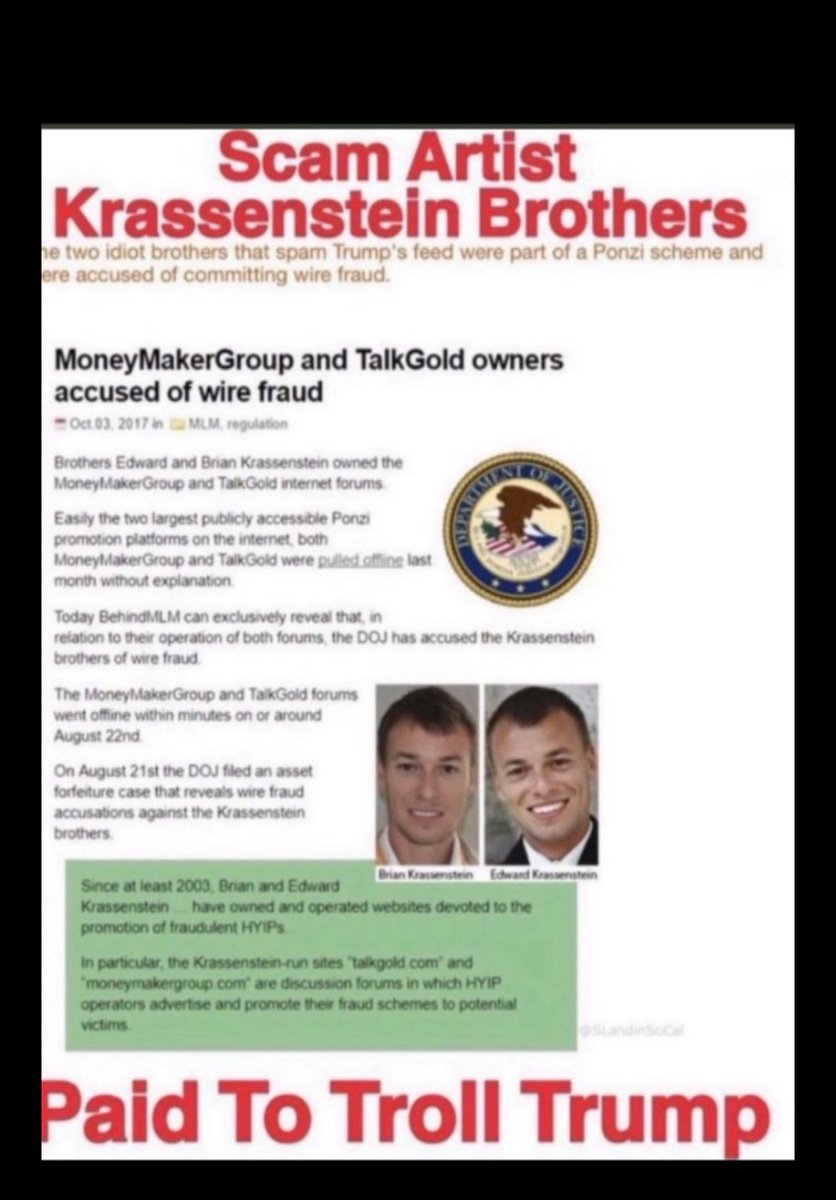 Redbirds0323's tweet photo. @krassenstein You are a scam artist. But sure, let’s listen to who you say tells the truth. 
#ScumBag
#KrassentrashScamTwins https://t.co/9WaaLoeNmW