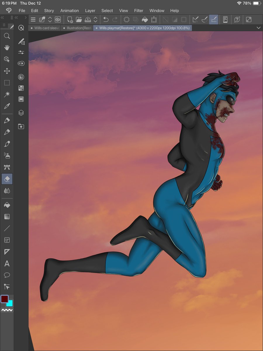 AcidBunnyCo's tweet photo. @RyanOttley I’m making my bf a custom Invincible mtg playmat. I hope in doing Mark justice lol https://t.co/qwmBpez1LG