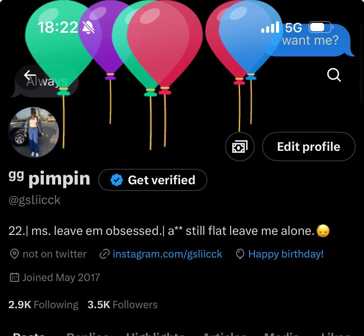 gsliicck's tweet photo. ask me for my number so u can zelle me.😽 https://t.co/8VToyUGDm1