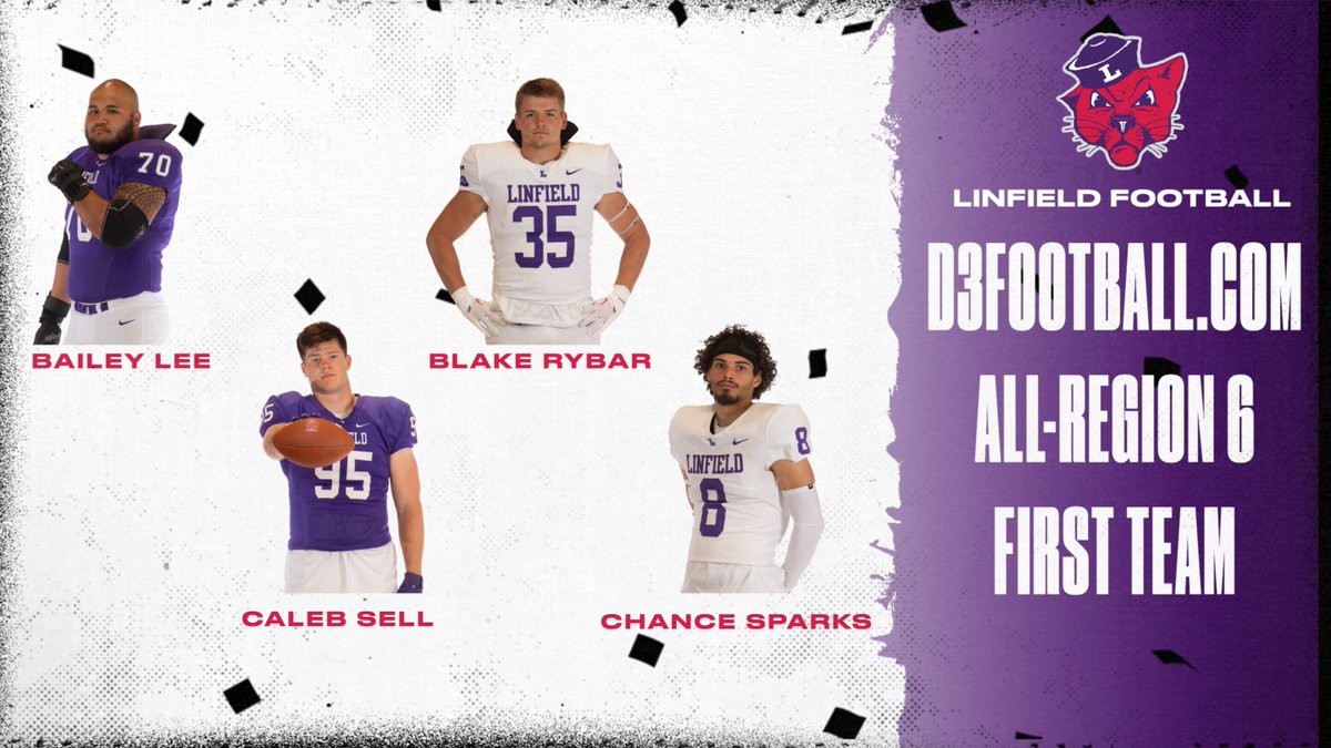 LinfieldFB's tweet photo. Nine Wildcats named to the https://t.co/7C0EBFIsAv All-Region 6 teams! 😼🏈👊

Full story: https://t.co/fcUC07nV3w

#RollCats | #d3fb https://t.co/lKcv7F5dQs