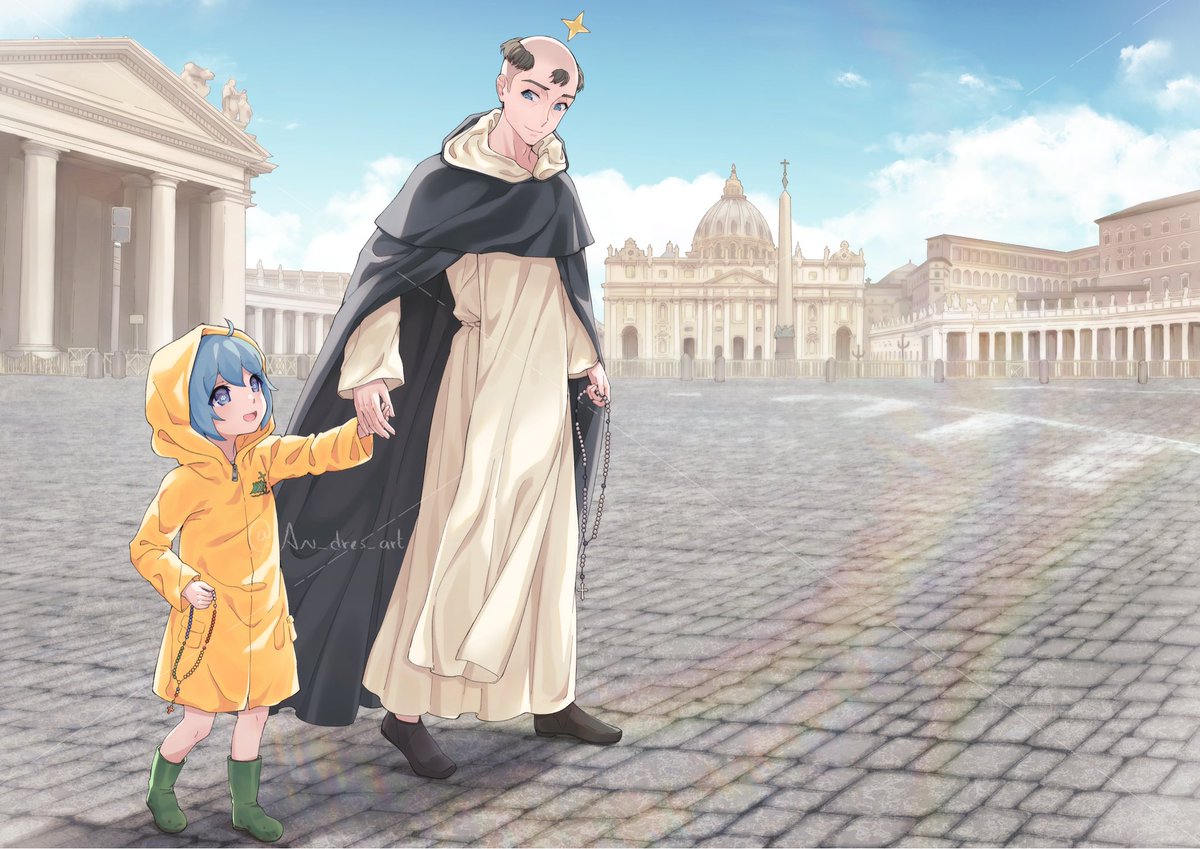 An_dres_art's tweet image. 🌤️ Luce praying along with St. Dominic, Commission for @Liturgy_Enjoyer 

*Do not repost without permission please* 🙏🏻

#イラスト  #Jubilee2025 #Vatican #CatholicX