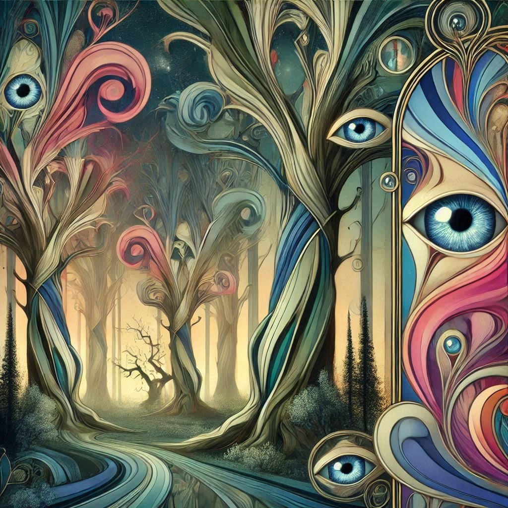 cel67540628's tweet photo. Art Nouveau forest with a Surrealist aesthetic #aiart #aiartwork #ArtisticAI #aiartcommunity #aiartworks #ai #art #generativeart https://t.co/UU85SHyx9Y