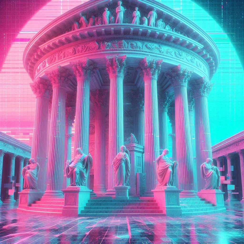 cel67540628's tweet photo. High Renaissance temple with a Vaporwave aesthetic #aiart #aiartwork #ArtisticAI #aiartcommunity #aiartworks #ai #art #generativeart https://t.co/nIwUkMk5JT