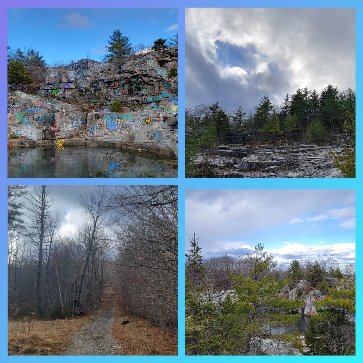 GSn04401's tweet image. Today's #adventureday brought the dogs and I to Mt. Waldo for a post deluge hike up to the old granite quarry then on to the summit.  It's been a gorgeous day. #getoutside #graupel #mtwaldo #mainethings