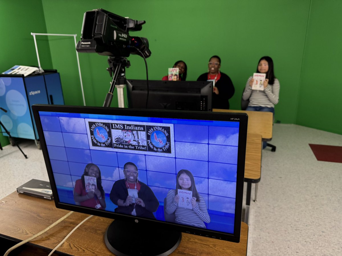 TeachMsHolt's tweet image. Made our TV debut this morning to spread the book love! 📚💥 We’re here to prove that reading 40 books is more fun than watching reruns. Join the challenge — your bookshelf will thank you! #TalkAboutItTuesday #40BookChallenge #BookNerdsUnite #ReadingIsPower @IMS_Indians