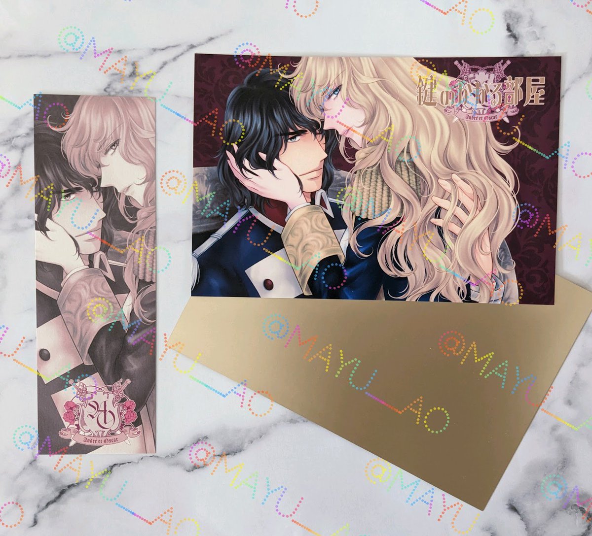 mayu__ao's tweet photo. イベント限定ノベルティーのポストカードとしおりです。
新刊のイメージに合わせて紙選びしました。ぜひ会場で見てやって下さい💖 https://t.co/FngojoMGmz