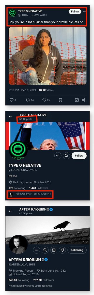 supergluesusan's tweet photo. @HackingButLegal You said: “Signals indicate the [TYPE O NEGATIVE] account belongs to Vladislav "Artem" Klyushin”

What signals? https://t.co/yGBtUg0II2