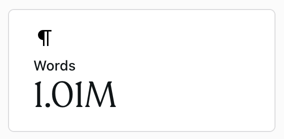 EmonaLiterary's tweet photo. My blog just cracked a million words. Or, as Stephen King calls it, "Tuesday."

#Blogging
#Writing
#AuthorLife
#Milestone https://t.co/mCEKmi0277