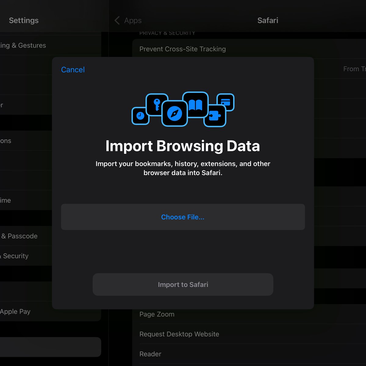 AndreTechGuy's tweet image. With iOS 18.2 Apple now allows you to export and import browser data in Safari

#iOS182