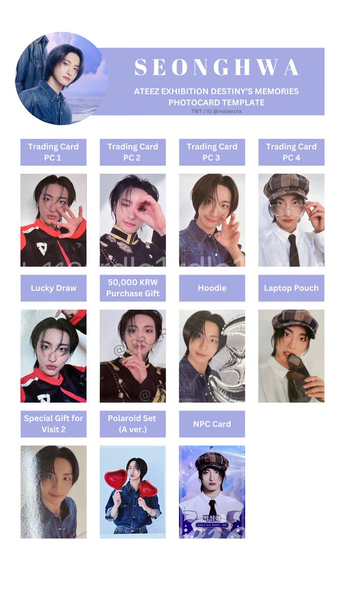 Ateez Exhibition Destiny's Memories Photocard / PC Template Gdrive