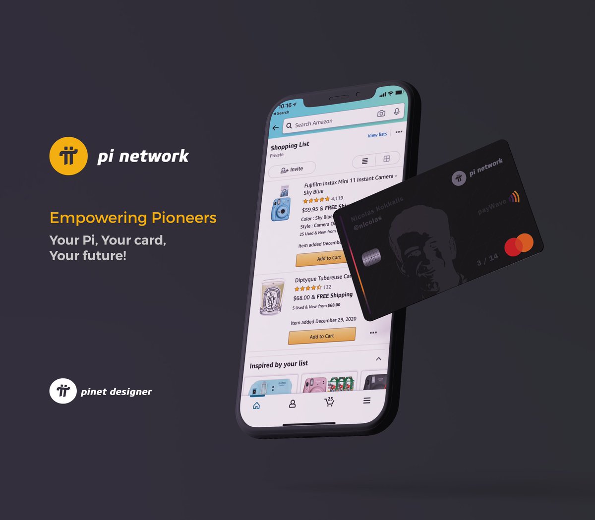 PinetDesigner's tweet photo. Pi Network debit card. 2/2 😍
Empowering pioneers. Your Pi, Your card, Your future!
How would you like yours?
The first one goes to the mastermind @nkokkalis 🥧
What do you think?
#PiNetwork #Pi @PinetDesigner @iamjusONE #debitcard #PiDesigns
Proposal work seems too real! https://t.co/3oeTACRhdr