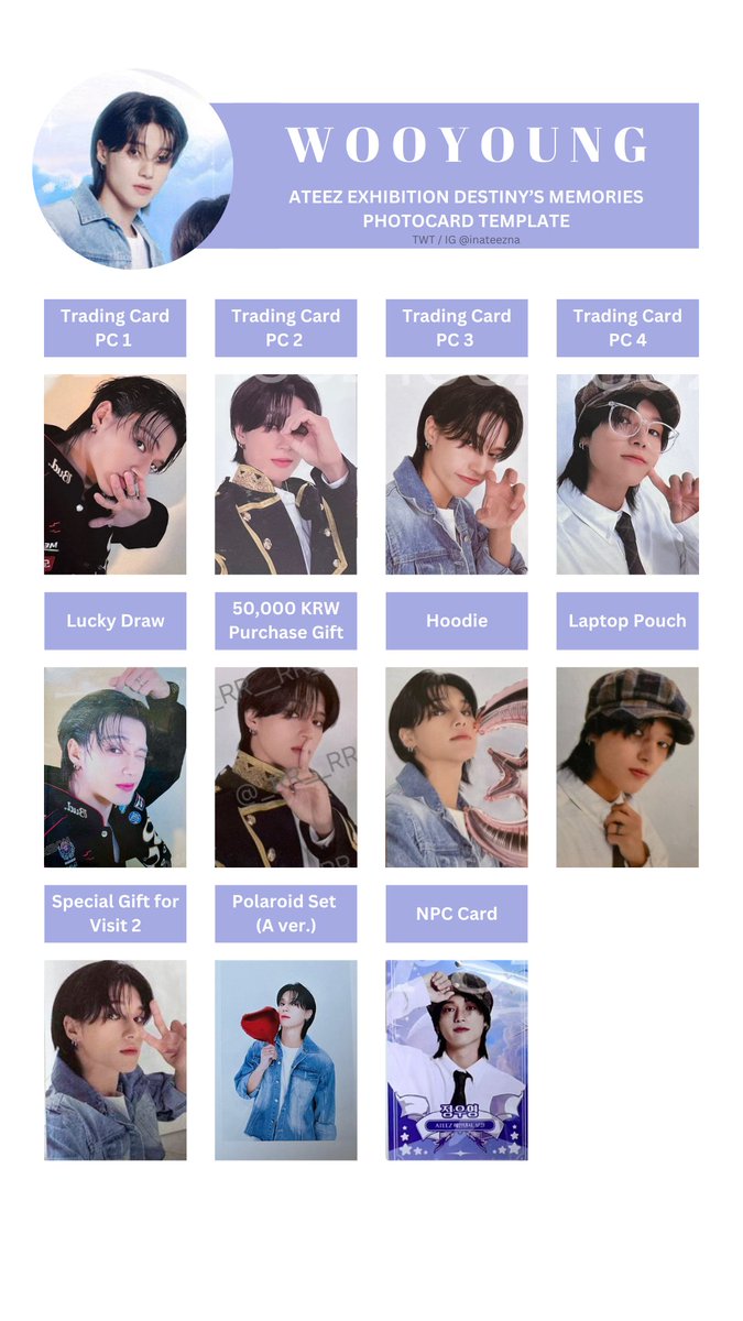 Ateez Exhibition Destiny's Memories Photocard / PC Template Gdrive