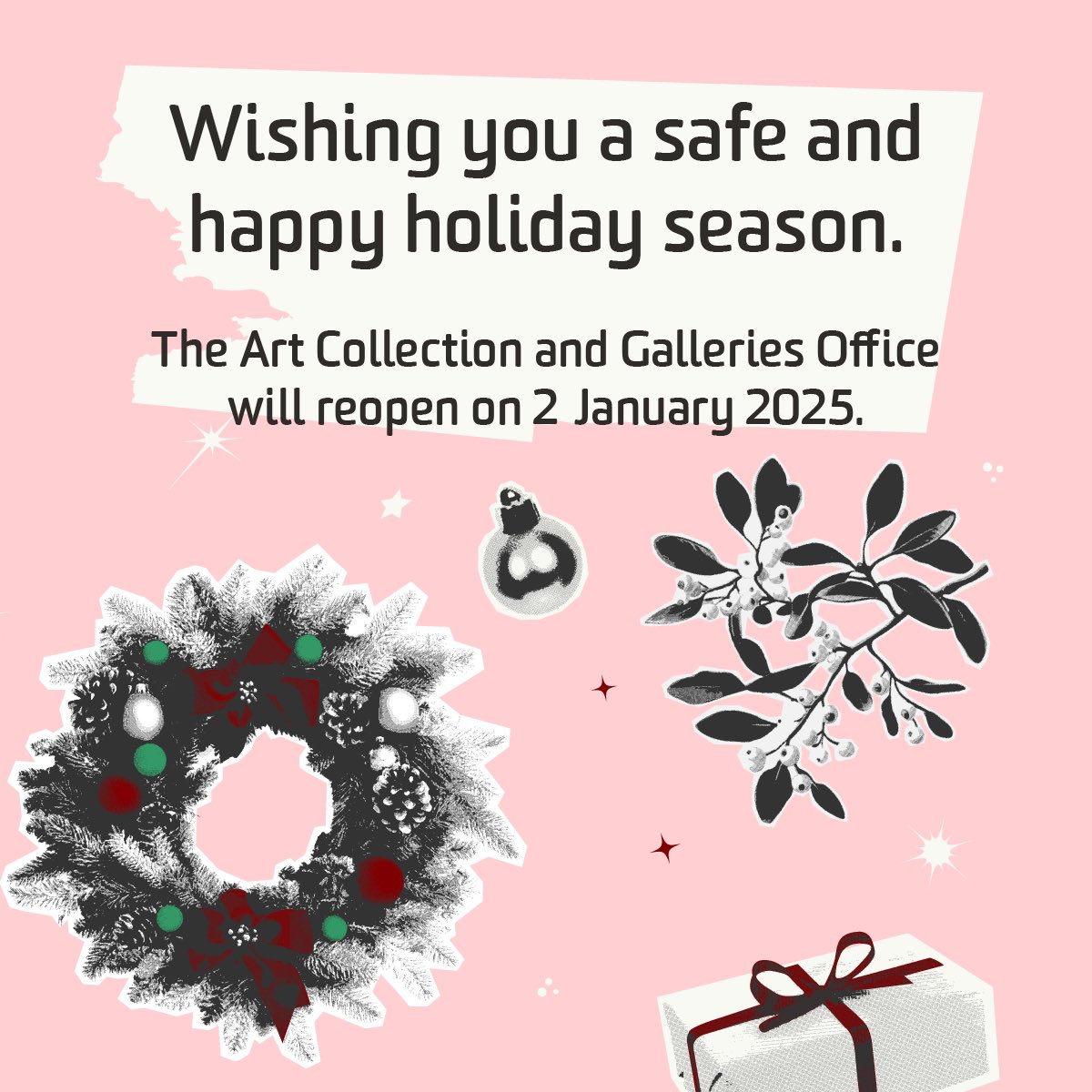 As we say goodbye to 2024 we wish to thank all our artists, collaborators, attendees &amp; supporters for your assistance through the year.  From all of us at the Deakin University Art Gallery we hope you have a wonderful and safe holiday season &amp; look forward to seeing you in 2025!