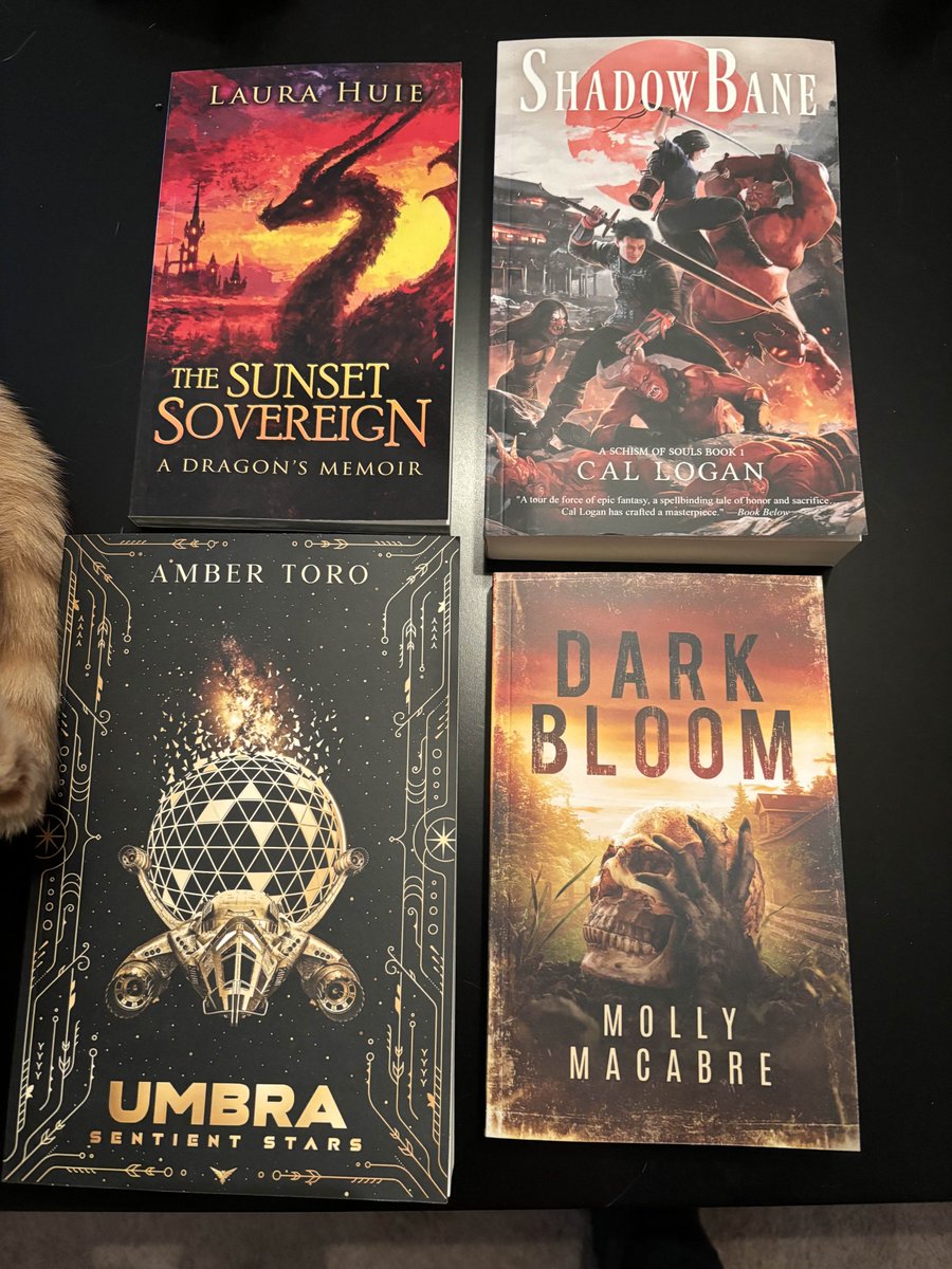 OdyllicThe's tweet photo. Look at my amazing indie haul from SFFInsiders secret santa! Are any of these books on your TBR? https://t.co/ipCQo3VGWG