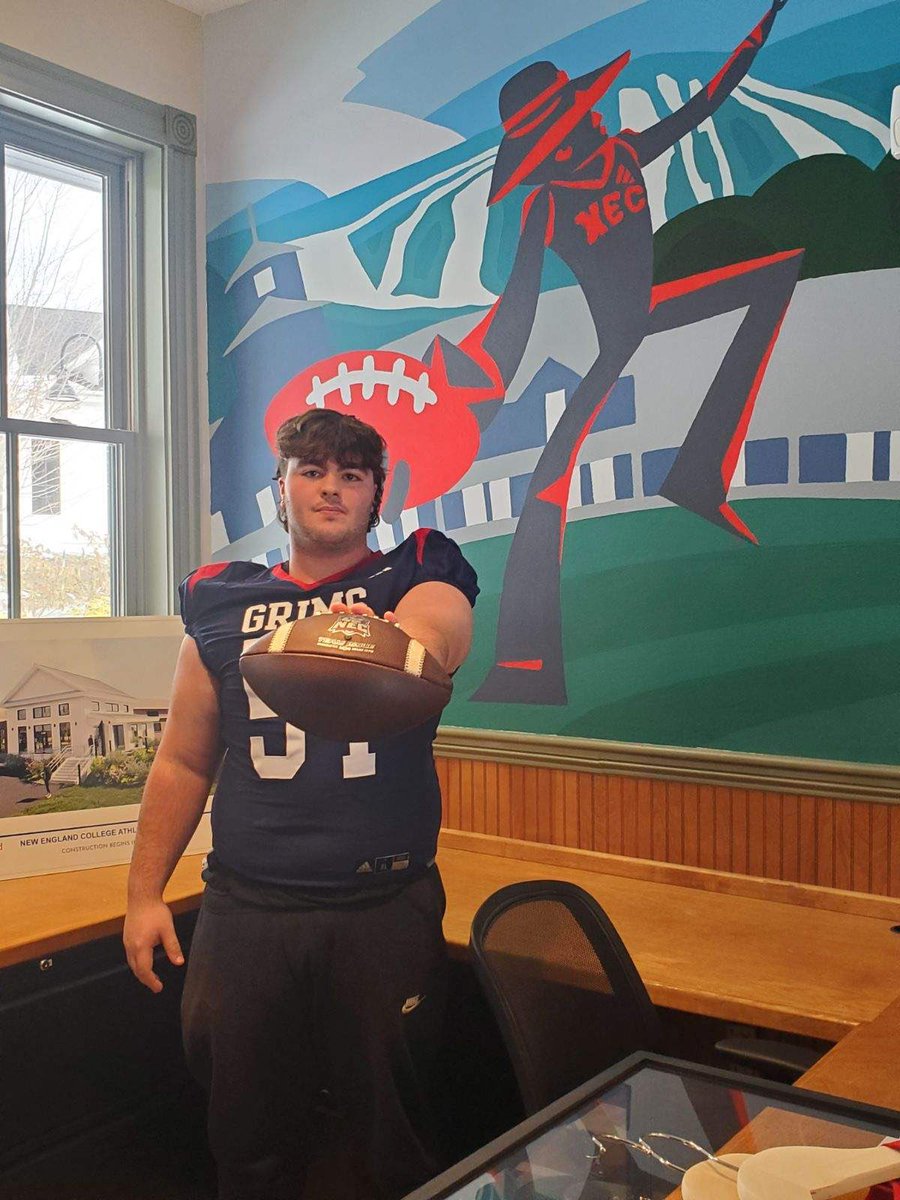 I had a great time at my visit to New England College Thank you to <a href="/ray_portu/">Ray Portu</a> and <a href="/gaudette54/">Tucker Gaudette</a>. I had a great time meeting the staff and touring the campus, and thank you to <a href="/Coach_KKelly/">Kevin Kelly</a> for the great talk at the end of the visit! <a href="/GrimsFootball/">NEC Football</a>