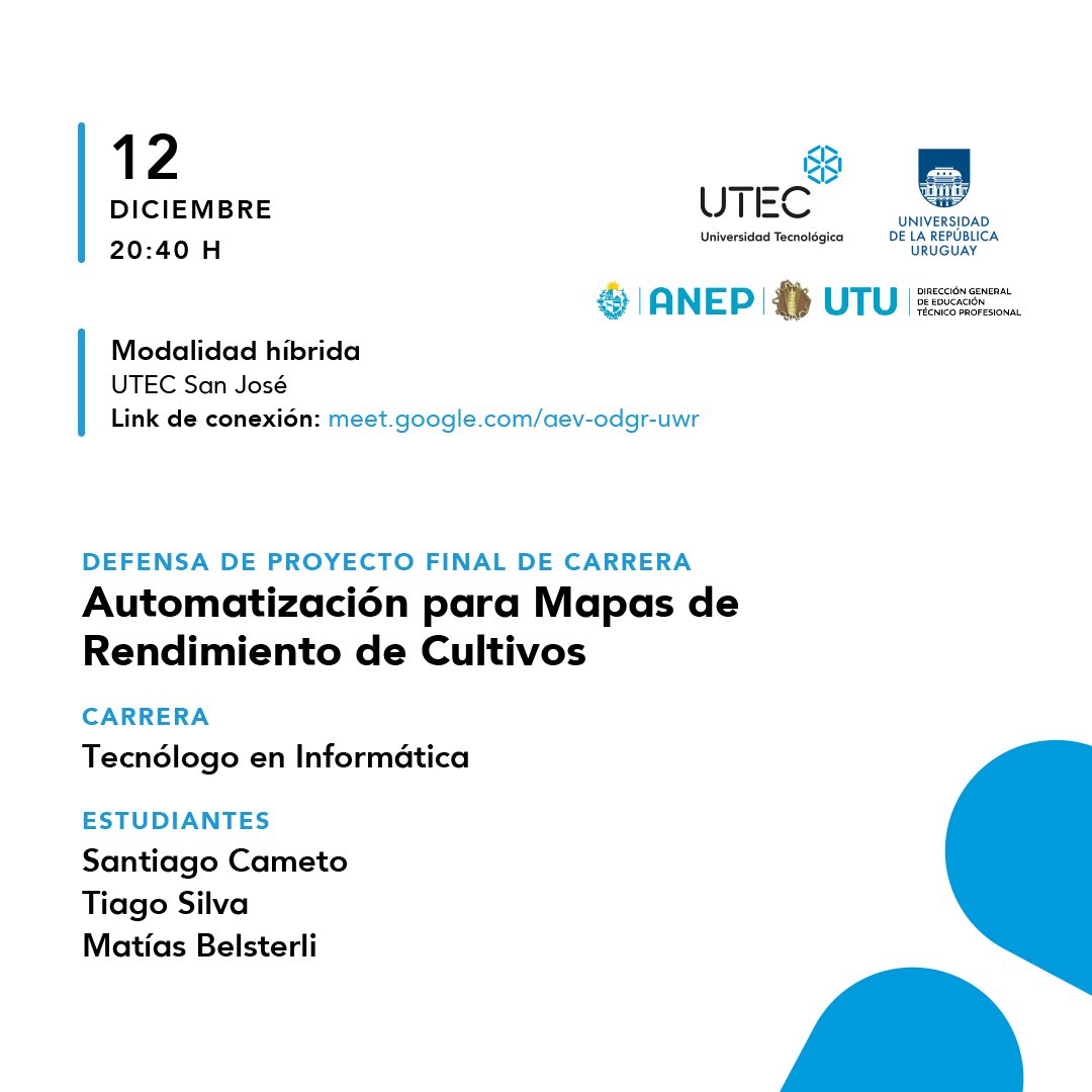 #Defensa de #Proyectos finales de #Carrera2024

#TISJ #UTEC #UdelaR #UTU #Tecnólogo #SanJose #UY