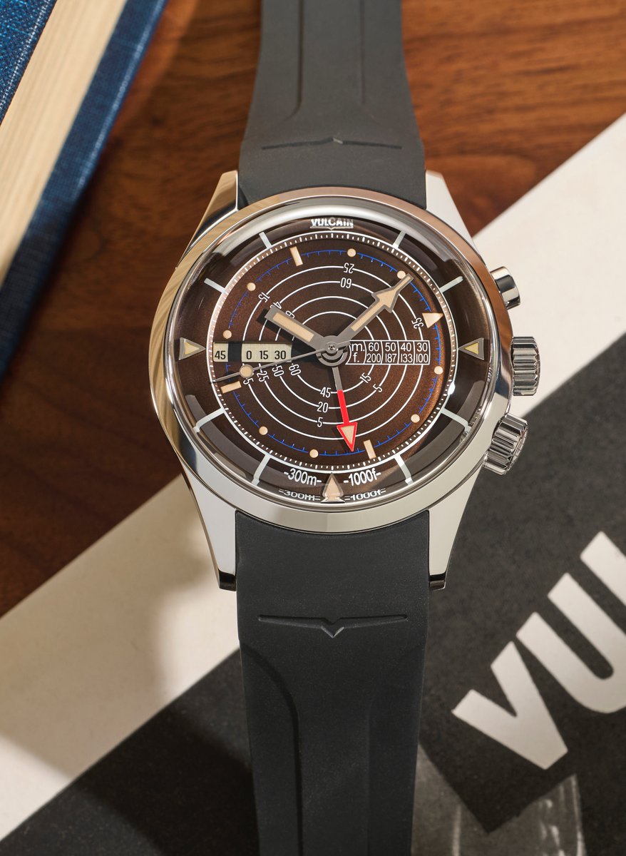 timezone_com's tweet image. Introducing the Vulcain Nautical Legacy Massena LAB - vintage inspired diver with chocolate dial timezone.com/2024/12/11/vul…