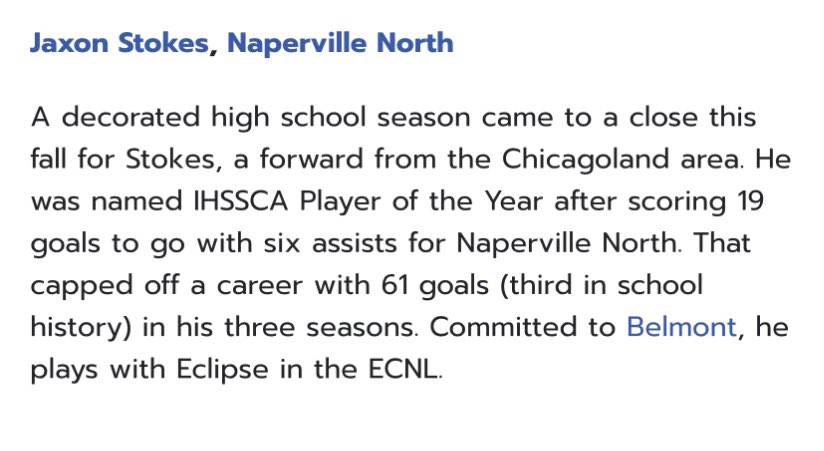 JaxonStokes1's tweet photo. @travismclark Thank you for the write-up @TopDrawerSoccer @NNHuskiesoccer @PrepSoccer @JREskilson @TeddyBahu @TheSoccerWire @EclipseSelectSC @ECNLboys @mattsmithsoccer https://t.co/dIExNpivlF