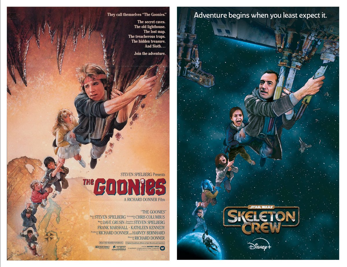 ollieB0yd's tweet photo. A Goonie inspired poster for a Goonies inspired show. Love this damn show! ❤️ #StarWars #SkeletonCrew #goonies
@BryceDHoward https://t.co/QR9277wJ3C