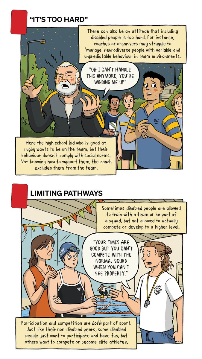 Dr Robert Townsend (@robtownsendphd) on Twitter photo Delighted to be able to share the results of our four year <a href="/HRCNewZealand/">HRC New Zealand</a> funded co-production study exploring ableism and able-bodied privilege in sport.
The following comic illustrates a range of ableist attitudes towards disabled people. 1/2 Delighted to be able to share the results of our four year <a href="/HRCNewZealand/">HRC New Zealand</a> funded co-production study exploring ableism and able-bodied privilege in sport.
The following comic illustrates a range of ableist attitudes towards disabled people. 1/2