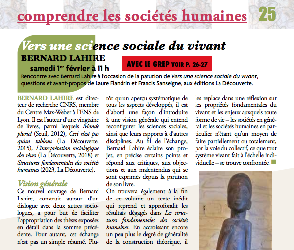 BernardLahire's tweet photo. À Toulouse, les 31 janvier (Museum d'histoire naturelle) et 1er février (Librairie Ombres blanches) 2025, pour parler de "Vers une science sociale du vivant" (La Découverte, 2025) et des "Structures fondamentales des sociétés humaines" (La Découverte, 2023). https://t.co/knzUb6ZoV3