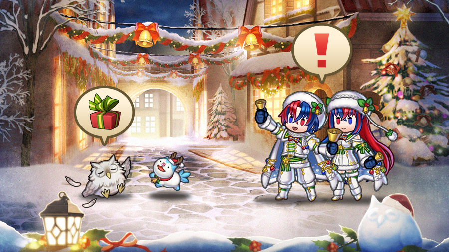 Feh: Feh! *crash* Sommie! F-FEH!
Alear ♂: Are you all right?!
Feh: M-my hip! Ouch... And just when I was going to deliver presents to the children...
Alear ♀: Oh no! Let us help you, Feh. Ready, Sommie?
Sommie: Aaarf!
#SommiesWinterWalk #FEHeroes