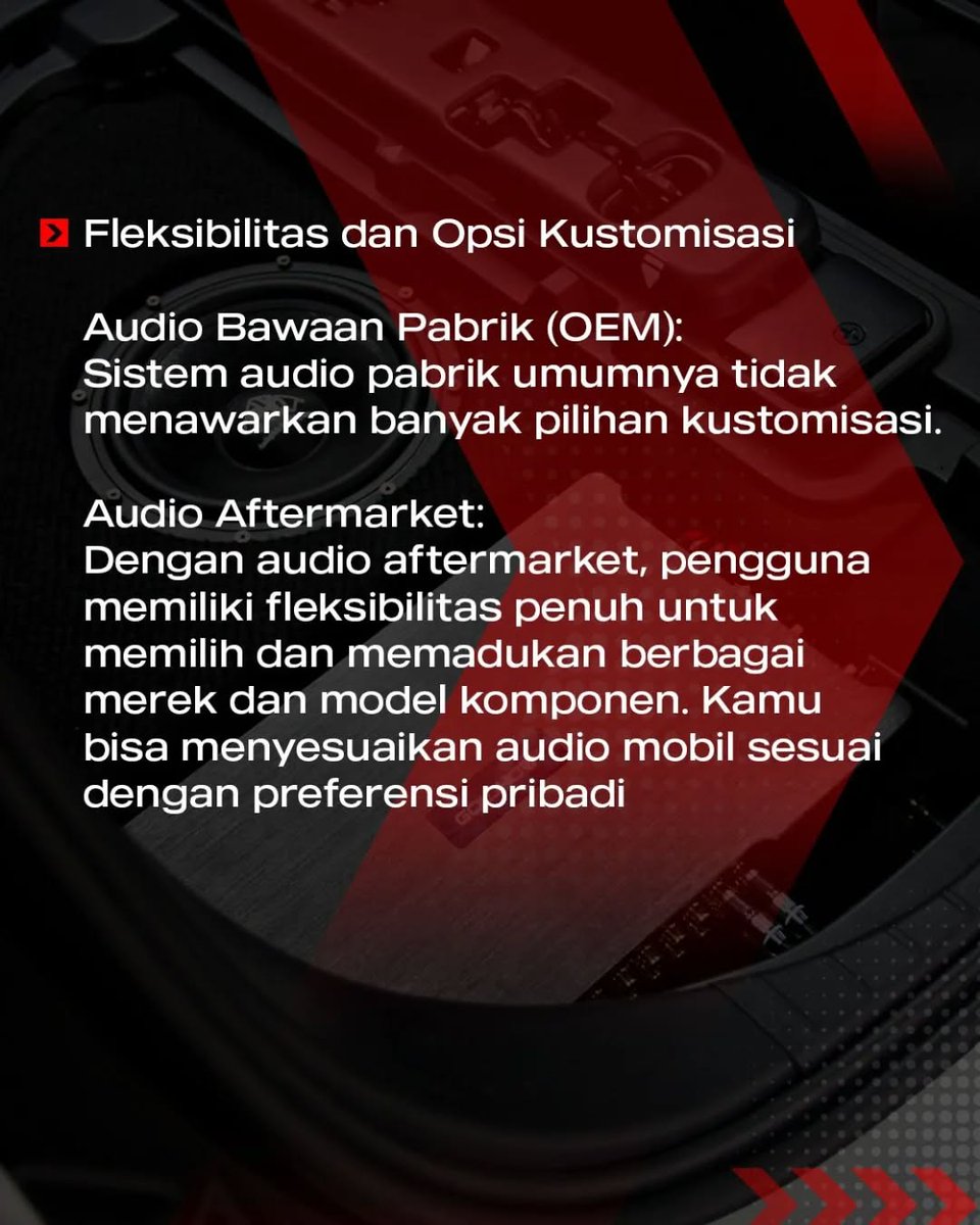 Audio_Peredam's tweet photo. Buat kamu yang awam nih…

bingung kan kenapa banyak yang ganti audio mobilnya menjadi aftermarket?
padahal kan speaker bawaan pabrik pun sudah bisa mendengarkan lagu🤔

Yuk simak penjelasan berikut…. https://t.co/vuO2P7cbLX