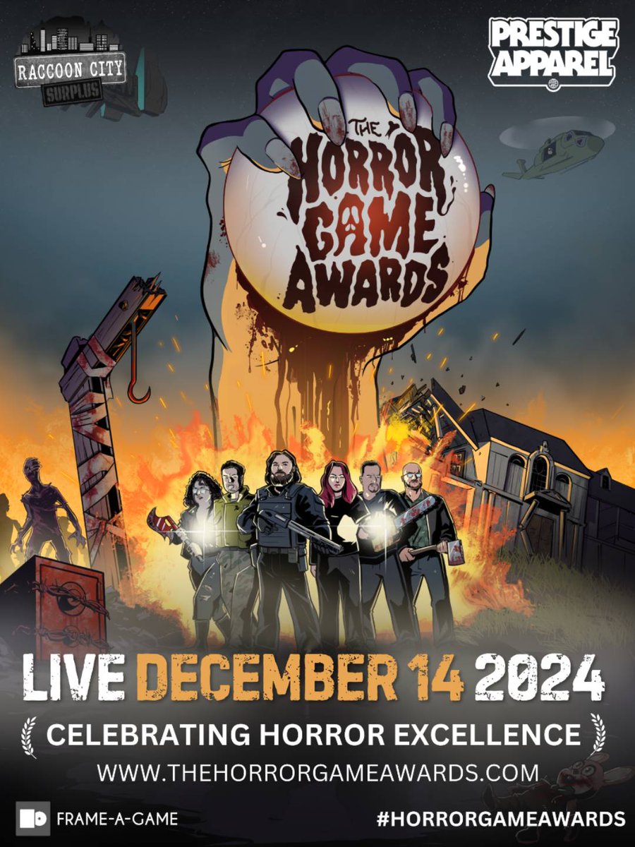 Now the #TheGameAwards is over for another year, it's time for us to take over the reins.

Join us:
🗓️ SATURDAY 14th DECEMBER 
🇬🇧 8PM 🇪🇺 9PM 🇺🇸 12PM PST/3PM EST
📺 LIVE ON <a href="/GINXTV/">GINX TV</a> in the 🇬🇧

Find us also on the <a href="/HorrorGameAward/">The Horror Game Awards</a> YOUTUBE, TWITCH AND STEAM EVENT 👀