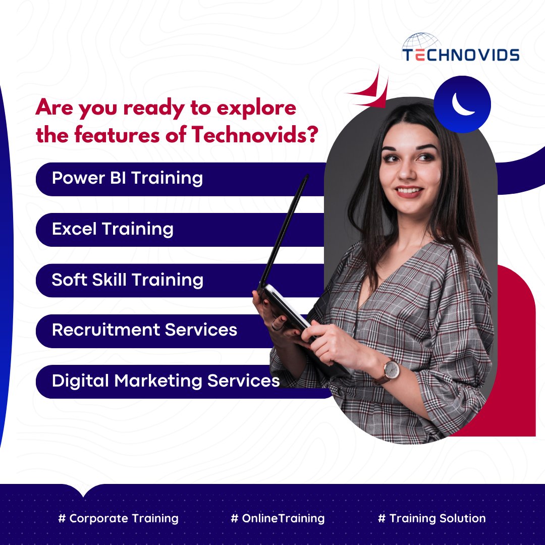 technovids1's tweet photo. 🌟 Elevate Your Career with Technovids! 🌟

Unlock your potential with our training programs! Master Power BI, Excel, MicroStrategy, soft skills, and digital marketing. Expert recruitment services available.

#Technovids #CareerGrowth #ProfessionalDevelopment https://t.co/fxYXOD05Ix