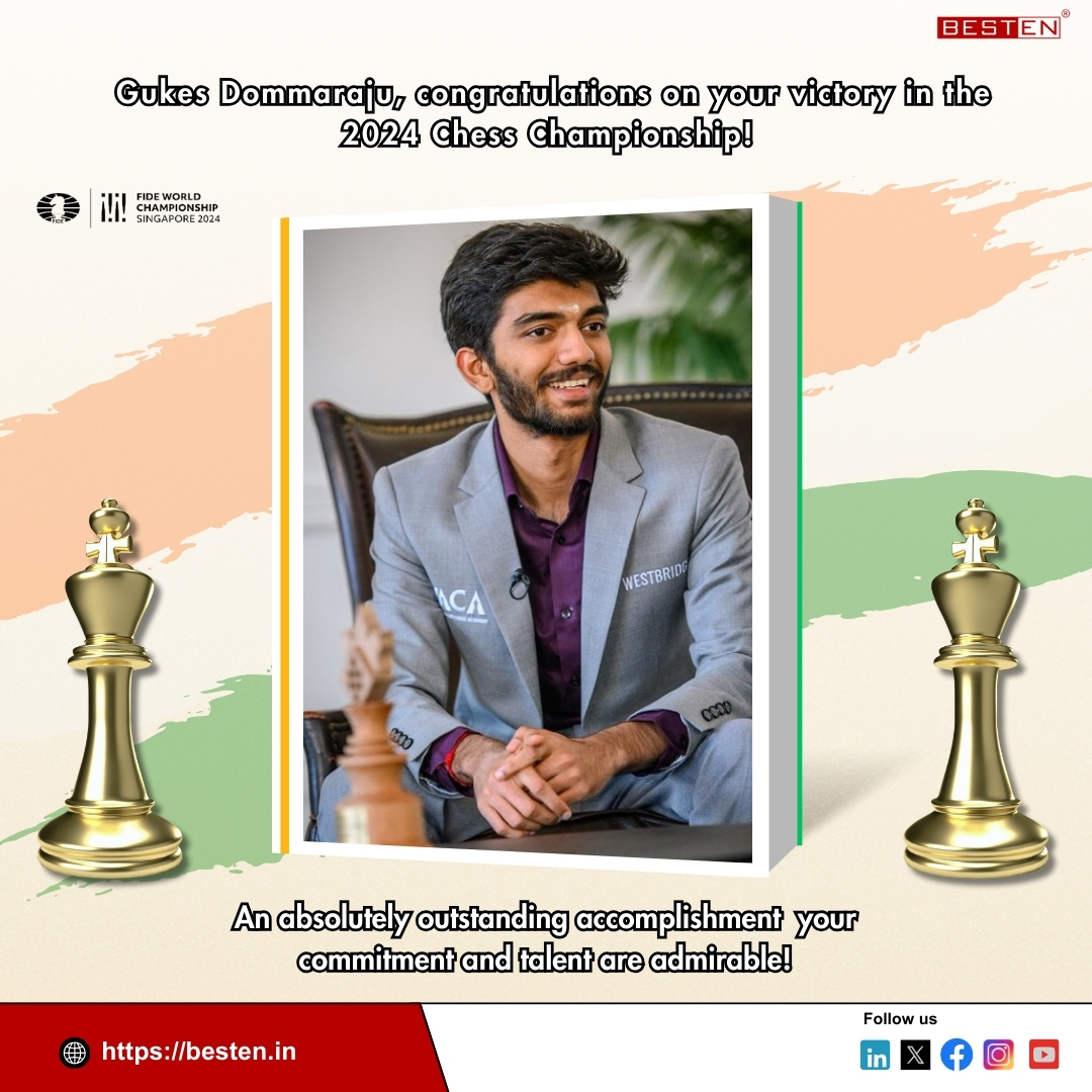 BestenIndia's tweet photo. Gukes Dommaraju, congratulations on your victory in the 2024 Chess Championship!
#2024ChessChampion #GukesDommaraju #ChessExcellence #ChessSuccess https://t.co/sxm10c2Rxn