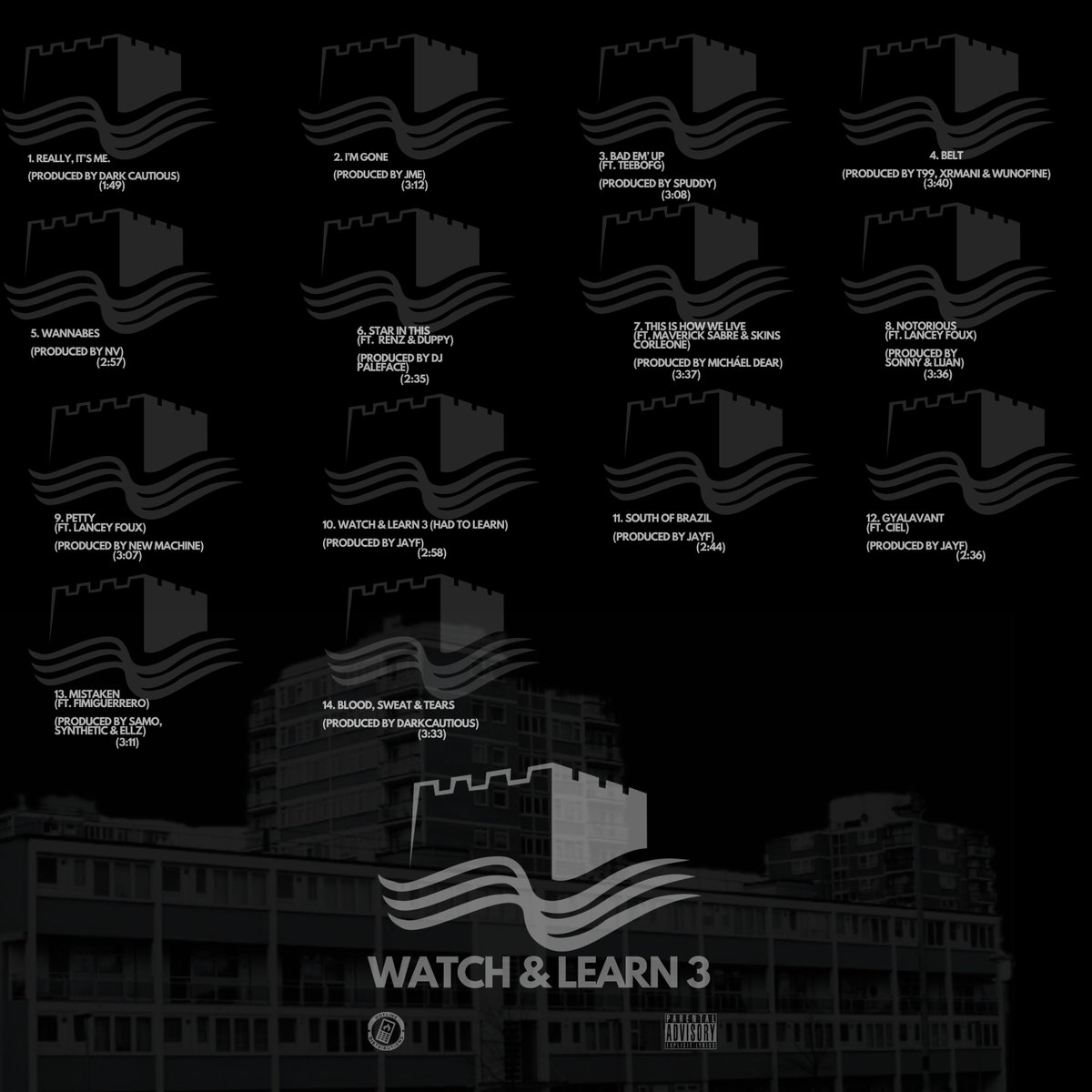 CADELL (@realcadell) on Twitter photo ditto.fm/watch-learn-3
On the first day of Christmas My true love gave to me.. The Official Tracklist of Watch & Learn 3!
<a href="/DarkCautious/">Cautious</a>
<a href="/JmeBBK/">Jme</a>
<a href="/teebofg/">RIDDLR</a>
<a href="/SpuddyMontana/">Spuddy</a>
<a href="/_xrmani/">xrmani</a>
<a href="/wunof1ne/">wun</a>
<a href="/T99ordie/">T99</a>
<a href="/lairofnv/">nv (lairofnv)</a>
<a href="/BossRenz_/">WhoopDiDiDooSki</a>
<a href="/ArtisticDuppy/">B I G W O O S H 💨</a>
<a href="/djpaleface/">DJ PALEFACE</a>
<a href="/soldnott0ld/">GODSON</a>
<a href="/MaverickSabre/">Maverick Sabre</a> ditto.fm/watch-learn-3
On the first day of Christmas My true love gave to me.. The Official Tracklist of Watch & Learn 3!
<a href="/DarkCautious/">Cautious</a>
<a href="/JmeBBK/">Jme</a>
<a href="/teebofg/">RIDDLR</a>
<a href="/SpuddyMontana/">Spuddy</a>
<a href="/_xrmani/">xrmani</a>
<a href="/wunof1ne/">wun</a>
<a href="/T99ordie/">T99</a>
<a href="/lairofnv/">nv (lairofnv)</a>
<a href="/BossRenz_/">WhoopDiDiDooSki</a>
<a href="/ArtisticDuppy/">B I G W O O S H 💨</a>
<a href="/djpaleface/">DJ PALEFACE</a>
<a href="/soldnott0ld/">GODSON</a>
<a href="/MaverickSabre/">Maverick Sabre</a>