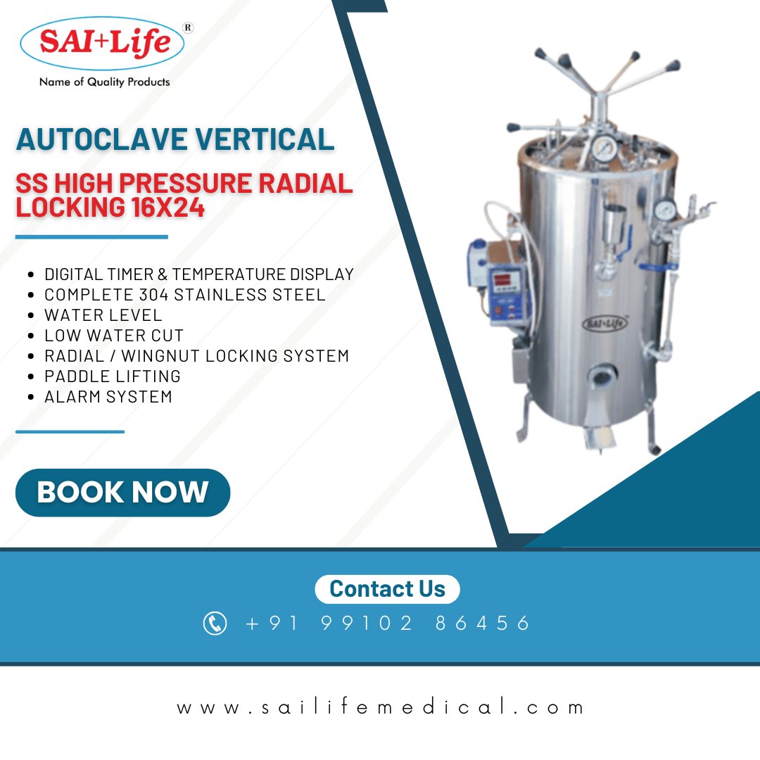 sailifeindia's tweet image. Unmatched Sterilization Power with High-Pressure Vertical SS Autoclave! 💪🔒 #PrecisionLock #SterileSolutions #SaiLifeQuality#Autoclave #VerticalAutoclave #HighPressure #Sterilization #MedicalDevices #RadialLocking #HospitalEquipment #SaiLifeMedical #HealthcareInnovation