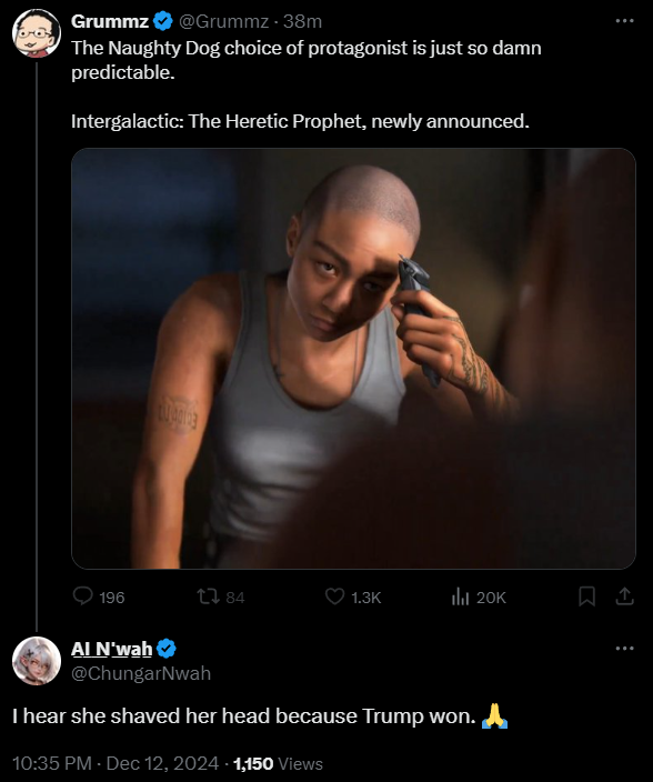 WashYourCrack's tweet photo. they're really gonna act like ripley in alien³ wasnt the coolest a space heroine has ever looked.

intergalactic: the heretic prophet is about a badass bounty hunter. so she should look like a badass. and she does.