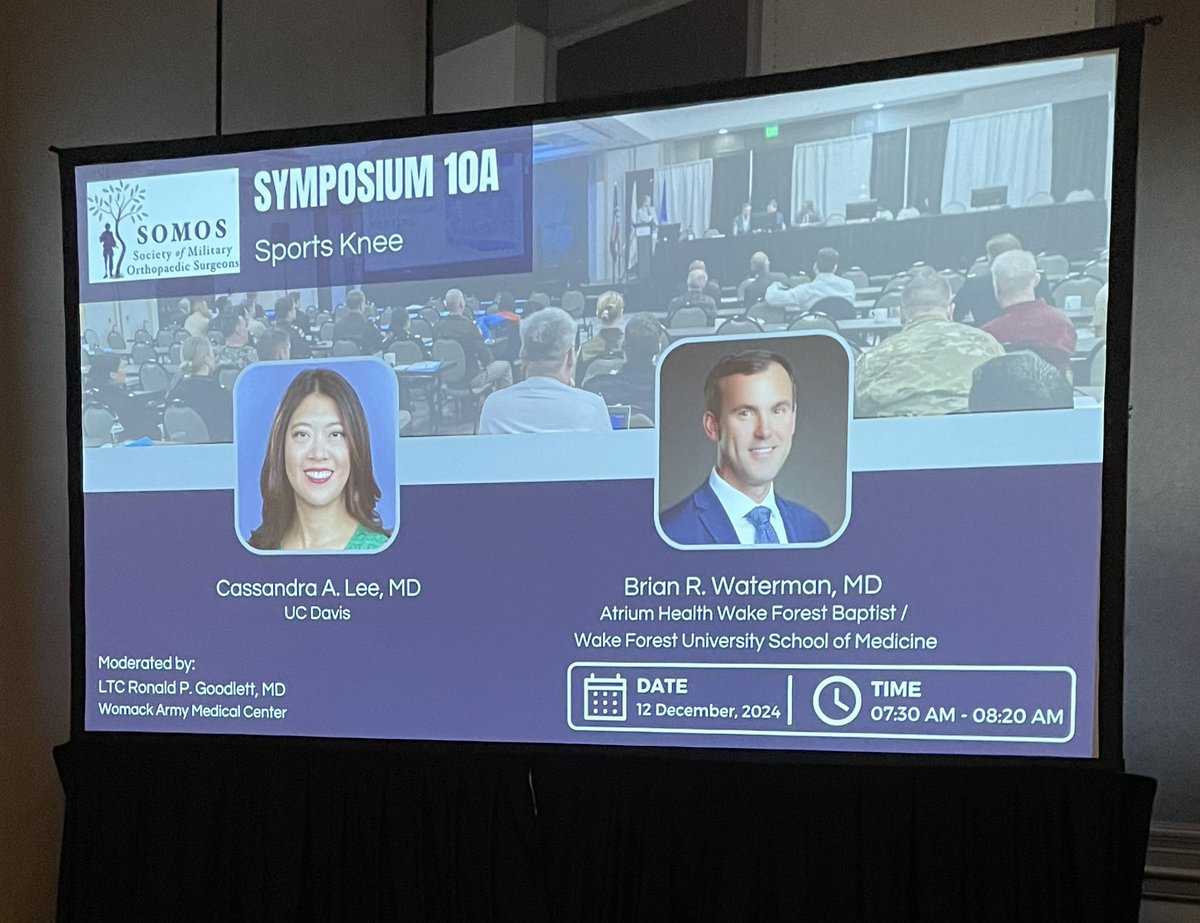 Cassandra Lee (@doccasslee) on Twitter photo Incredibly honored to talk about cartilage regenerative procedures at the 66th annual <a href="/MilOrtho/">Society of Military Orthopaedic Surgeons</a> meeting. Incredibly honored to talk about cartilage regenerative procedures at the 66th annual <a href="/MilOrtho/">Society of Military Orthopaedic Surgeons</a> meeting.