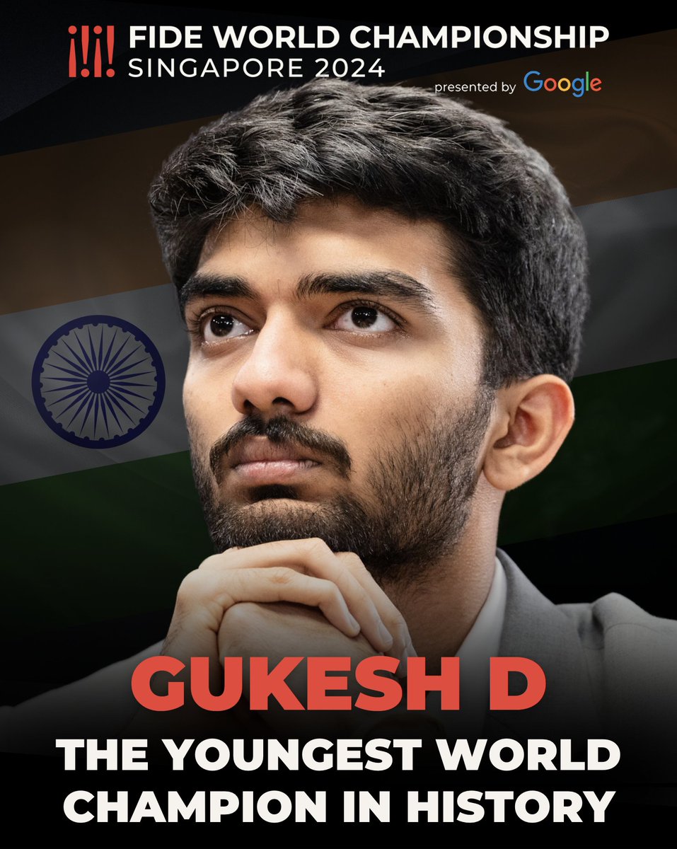 WeAreMgbTeam's tweet image. 🎉 ♟️ 👏 Heartiest congratulations to Gukesh Dommaraju on his remarkable achievement! Your dedication, hard work, and passion for chess continue to inspire millions. May your brilliance shine brighter with every move! 

#FIDEWorldChampionship #ChessChampionship #WorldChess2024