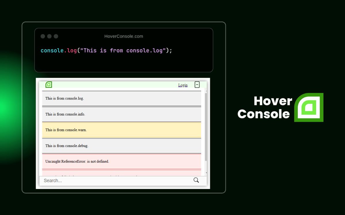 khalid_farhan's tweet image. Hover Console v0.24 is here! 🚀 

+ Small-screen 
+ AI-powered error fixes 
+ In-page console 

Redefining debugging for developers 

🔗 chromewebstore.google.com/detail/hover-c…

#JavaScriptDebugging #HoverConsole