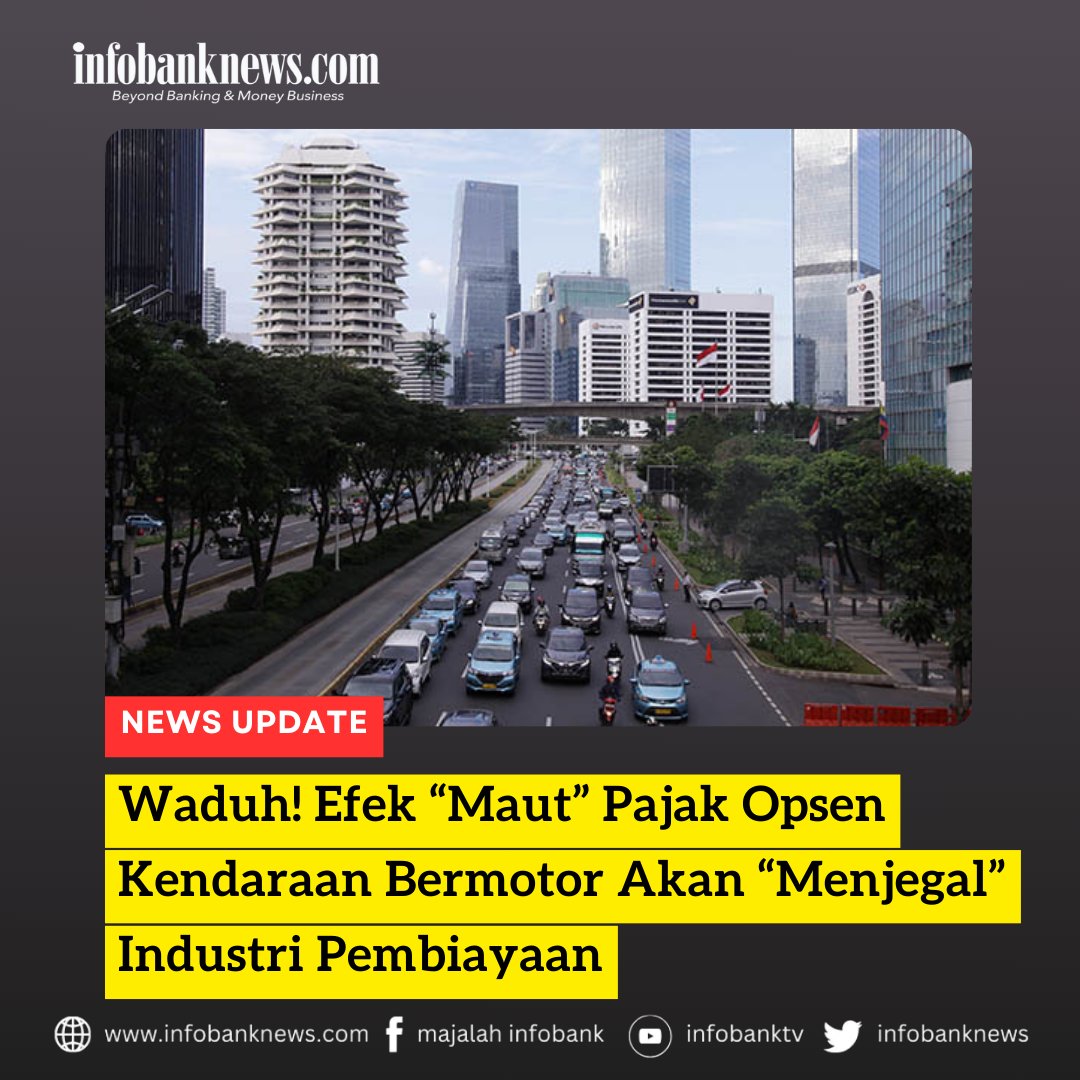 infobanknews's tweet image. Industri pembiayaan diprediksi akan mengalami penurunan pembiayaan kendaraan bermotor. Penurunan ini disebabkan ketentuan pungutan baru “opsen” alias tambahan biaya baru yang akan berlaku di 2025.

Selengkapnya: infobanknews.com/waduh-efek-mau…

#gaikindo #opsenpajak #perusahaanpembiayaan