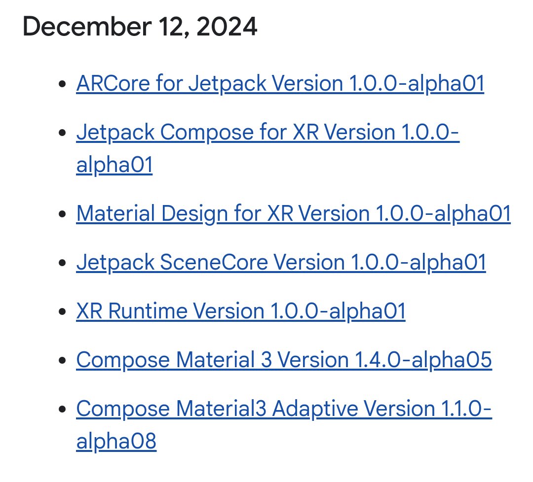 nicolaou_nicos's tweet image. Google announced the #AndroiXR and released the new #AndroidX libraries and some of them are related to #AndroidXR 👇
#AndroidDev #Android #Google
developer.android.com/jetpack/androi…