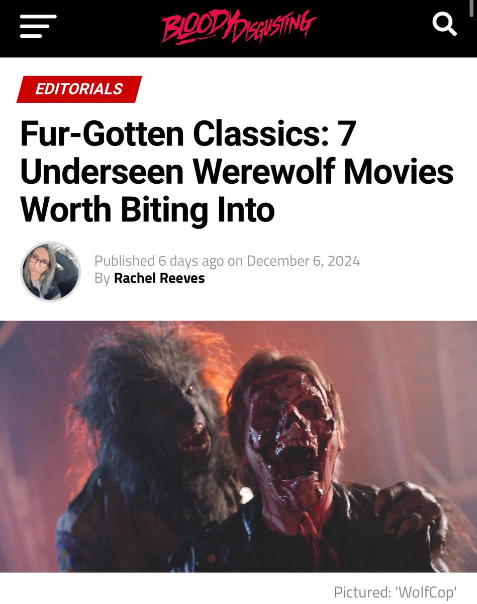 The Bloody Disgusting Podcast (@bdisgustingpod) on Twitter photo This week, we discuss <a href="/VinylGrrrl/">Rachel Reeves</a>’s awesome article over @ @bdisgusting: Fur-Gotten Classics: 7 Underseen Werewolf Movies Worth Biting Into! Can you recommend a fur-gotten werewolf horror? Or one that just needs more love.
🐺: bloody-disgusting.com/editorials/384… This week, we discuss <a href="/VinylGrrrl/">Rachel Reeves</a>’s awesome article over @ @bdisgusting: Fur-Gotten Classics: 7 Underseen Werewolf Movies Worth Biting Into! Can you recommend a fur-gotten werewolf horror? Or one that just needs more love.
🐺: bloody-disgusting.com/editorials/384…